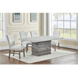 Best Quality Furniture Rustic Modern Gray Wood 5pc Dining Set with Pedestal Base