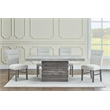 Best Quality Furniture Rustic Modern Gray Wood 5pc Dining Set with Pedestal Base