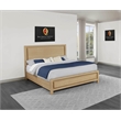 Best Quality Furniture Light Brown Oak Wood Panel Bed in King Size
