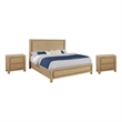 Best Quality Furniture Light Brown Oak Wood Bedroom Set with Charging Station