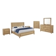 Best Quality Furniture Light Brown Oak Wood Bedroom Set with Charging Station