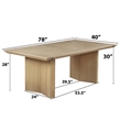 Best Quality Furniture Light Brown Oak Wood 7 Piece Dining Set