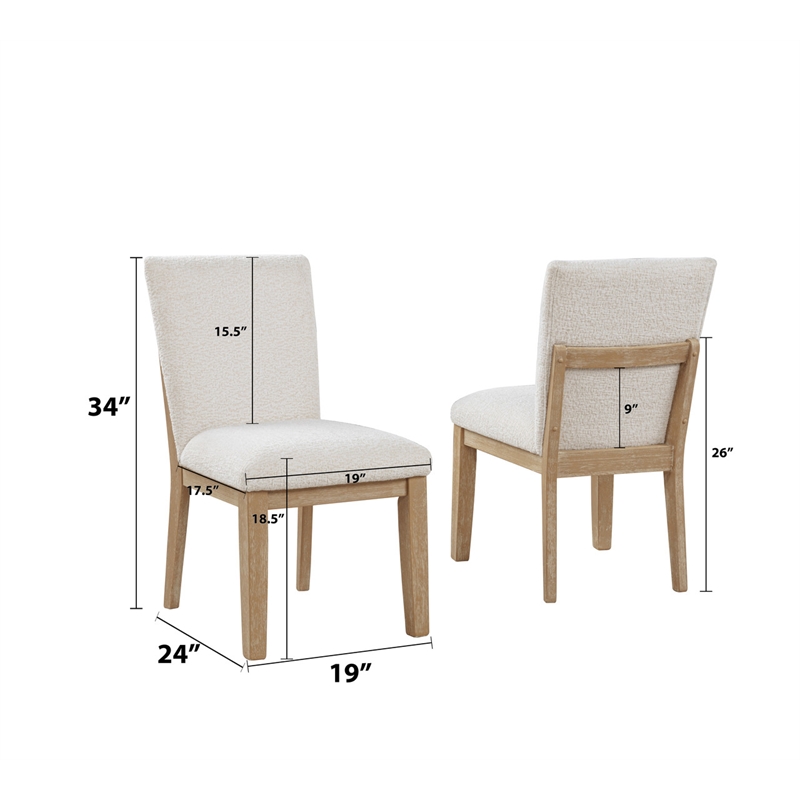 Best Quality Furniture Light Brown Oak Wood 7 Piece Dining Set