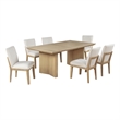 Best Quality Furniture Light Brown Oak Wood 7 Piece Dining Set