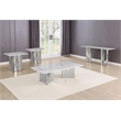 Best Quality Furniture 4pc White Marble Coffee Table Set with Stainless Steel