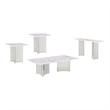 Best Quality Furniture 4pc White Marble Coffee Table Set with Stainless Steel