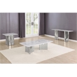 Best Quality Furniture 3pc White Marble Coffee Table Set with Stainless Steel