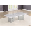 Best Quality Furniture White Marble Coffee Table with Stainless Steel Base