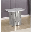 Best Quality Furniture White Marble End Table with Stainless Steel Base