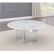 Best Quality Furniture White Marble Circular Coffee Table with Stainless Steel