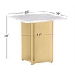 Best Quality Furniture 3pc White Marble Coffee Table Set with Stainless Steel