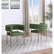 Best Quality Furniture Green Teddy Fabric Side Chairs with Gold Iron Base
