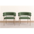 Best Quality Furniture Green Teddy Fabric Side Chairs with Gold Iron Base