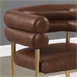 Best Quality Furniture Faux Leather Side Chairs with Gold Iron Base