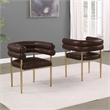 Best Quality Furniture Faux Leather Side Chairs with Gold Iron Base