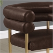 Best Quality Furniture Faux Leather Side Chairs with Gold Iron Base