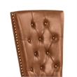 Best Quality Furniture Faux Leather Dining Chairs with Gold Base & Nailhead Trim