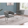 Best Quality Furniture Gray Teddy Fabric Side Chairs with Silver Iron Base