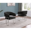 Best Quality Furniture Black Teddy Fabric Side Chairs with Silver Iron Base