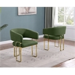 Best Quality Furniture Green Teddy Fabric Side Chairs with Gold Iron Base