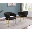 Best Quality Furniture Black Teddy Fabric Side Chairs with Gold Iron Base