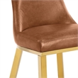 Best Quality Furniture Toffee Faux Leather Side Chairs with Gold Steel Base