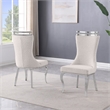 Best Quality Furniture Cream Boucle Fabric Chairs with Silver Iron Frame