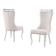 Best Quality Furniture Cream Boucle Fabric Chairs with Silver Iron Frame