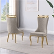 Best Quality Furniture Gray Boucle Fabric Chairs with Gold Iron Frame