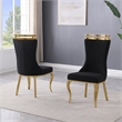 Best Quality Furniture Black Boucle Fabric Chairs with Gold Iron Frame