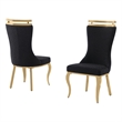 Best Quality Furniture Black Boucle Fabric Chairs with Gold Iron Frame