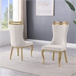Best Quality Furniture Cream Boucle Fabric Chairs with Gold Iron Frame