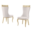 Best Quality Furniture Cream Boucle Fabric Chairs with Gold Iron Frame