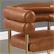 Best Quality Furniture Toffee Faux Leather Counterheights with Gold Base