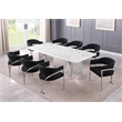 Best Quality Furniture 9 Piece White Marble Dining Set with Stainless Steel Base