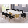Best Quality Furniture 9 Piece White Marble Dining Set with Stainless Steel Base