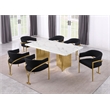 Best Quality Furniture 7 Piece White Marble Dining Set with Stainless Steel Base
