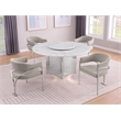 Best Quality Furniture 5 Piece White Marble Dining Set with Stainless Steel Base