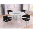 Best Quality Furniture 5 Piece White Marble Dining Set with Stainless Steel Base