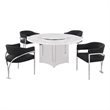Best Quality Furniture 5 Piece White Marble Dining Set with Stainless Steel Base