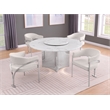 Best Quality Furniture 5 Piece White Marble Dining Set with Stainless Steel Base