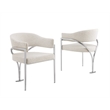 Best Quality Furniture 5 Piece White Marble Dining Set with Stainless Steel Base