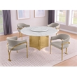 Best Quality Furniture 5 Piece White Marble Dining Set with Stainless Steel Base