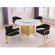 Best Quality Furniture 5 Piece White Marble Dining Set with Stainless Steel Base
