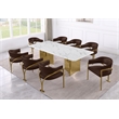 Best Quality Furniture 9 Piece White Marble Dining Set with Stainless Steel Base