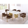 Best Quality Furniture 7 Piece White Marble Dining Set with Stainless Steel Base