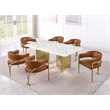 Best Quality Furniture 7 Piece White Marble Dining Set with Stainless Steel Base