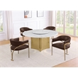 Best Quality Furniture 5 Piece White Marble Dining Set with Stainless Steel Base