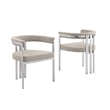 Best Quality Furniture 7 Piece White Marble Dining Set with Stainless Steel Base