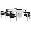 Best Quality Furniture 9 Piece White Marble Dining Set with Stainless Steel Base